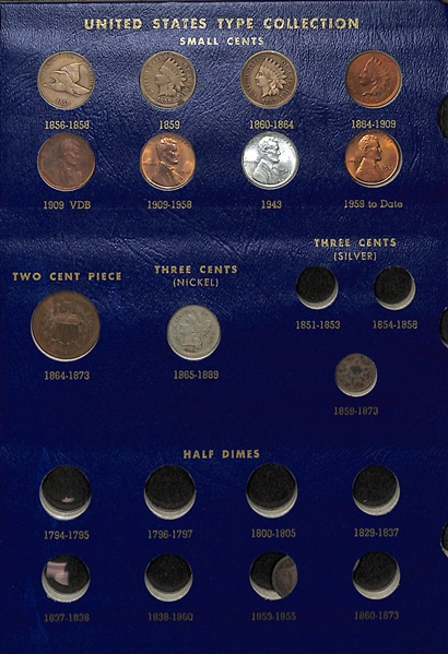  Assortment of 1831-1971 US Coins Including Large Cents, Buffalo Nickels, & Eisenhower Coins 